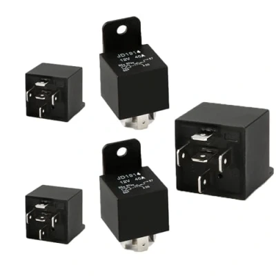 Imagen de Auto Relay 12 V 40 A SPST 5 pines Car Heavy Duty Interruptores &amp; Arrancadores con estuche sellado negro impermeable utilizado para Motor Automóvil Paquete de