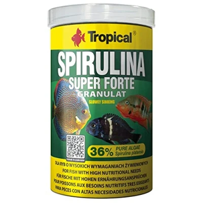 Imagen de Super Spirulina Forte GRANULAT 1000ml / 600g Alimento granulado para Peces con Alto Contenido (36%) de Alga