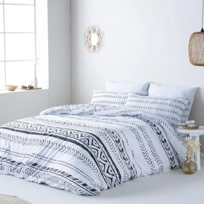Imagen de Funda Nordica Reversible ESVA Gris Cama de 150 Cierre con Botones HIPOALERGENICA