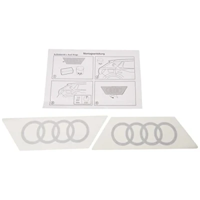 Imagen de Audi Pegatina con el Emblema Original Q2 Anillos Lámina Decorativa para Montante C, C Blade, Color: Plata metálico.