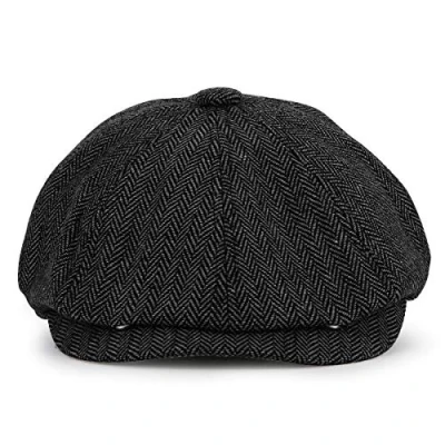 Imagen de KeepSa Newsboy Casquillo Plano Sombreros Baker Boy Gorras 8 Panel Peaky Herringbone Tweed Gatsby Hat Ivy Irish Cap para Hombres y Mujeres, Ajuste 56 62cm
