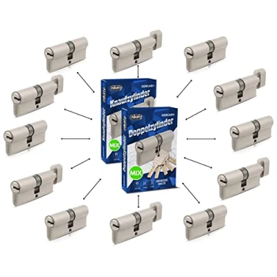 Imagen de GERCAR 12x cilindro de cerradura/cerradura barril perfil o pomo MIX 60/70/80/90 mm combinación libre diferentes tamaños con la misma llave 60 llaves sistema OKS