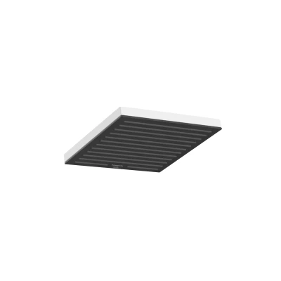 Imagen de hansgrohe Pulsify E, rociador de ducha ahorro agua 6 l/min (EcoSmart+), fija rectangular, cabezal lluvia con 1 tipo chorro para conexión pared/techo, sistema antical, blanco mate