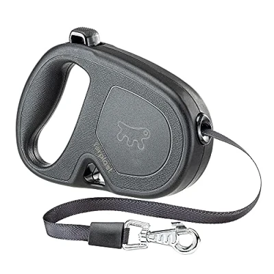 Imagen de Ferplast Correa retráctil para Perros medianos Flippy One Tape S, Extensible 4 m, máx 15 kg, Negro