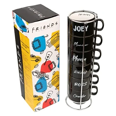Imagen de Grupo Erik Juego de tazas café Friends con soporte 6 originales porcelana Taza 150 ml merchandising Producto licencia oficial (STAZ001)