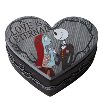 Imagen de Enesco Disney Showcase Couture de Force The Nightmare Before Christmas Jack Skellington and Sally Jewerly Storage Joyero con Tapa, Resina, Multicolor, 1.26 in H x 2.99 W 3.5 L