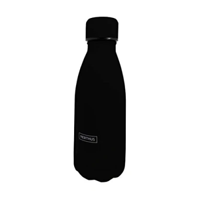 Imagen de Nerthus FIH 620 Termo Doble Pared para frios y Calientes Diseño Negra 350 ml Libre de BPA, Tapon Hermético, Acero Inoxidable 18/38
