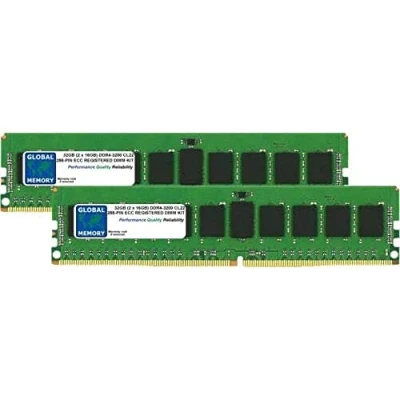 Imagen de 32GB (2 x 16GB) DDR4 3200MHz PC4 25600 288 PIN ECC REGISTRADO DIMM (RDIMM) Memoria RAM Kit para SERVIDORES/Estaciones DE Trabajo/Placas Base
