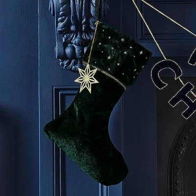 Imagen de Ginger Ray Calcetín de Navidad con decoración chimenea (VEL 124)