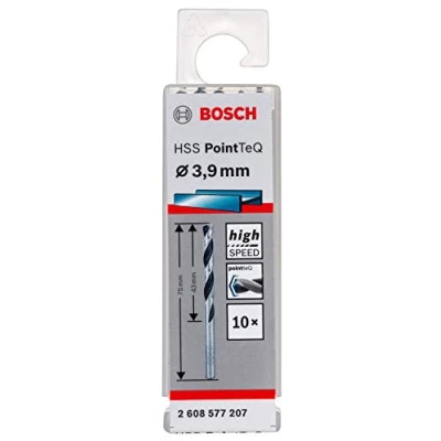 Imagen de Bosch Professional 10 brocas helicoidales HSS PointTeQ, para metal, 3.9 x 43 75 mm, accesorio de taladro