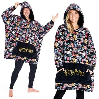 Imagen de Harry Potter Sudadera Mujer, Bata Manta Polar para Mujeres Oversize con Capucha de Forro Polar, Regalos Originales Mujer (Multicolor)