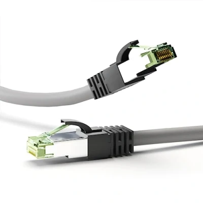 Imagen de Goobay 55135 RJ45 cable de conexión CAT 8.1 / enchufe 8K Gaming PS5 Playstation 5 &amp; Xbox 2.000 MHz/cable red OFC/cable DSL/Gris/Cable LAN 0,5 m