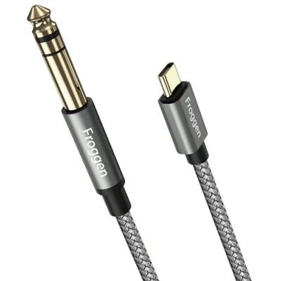 Imagen de Froggen USB C a 6,35 mm TRS Cable estéreo de 1/4 pulgada, adaptador audio tipo auxiliar para iPhone 15 serie, iPad, Google Pixel, Galaxy, Altavoces, Mezclador y más