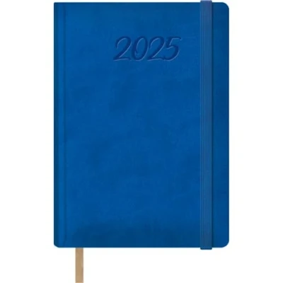 Imagen de Dohe Agenda 2025 Día por Página, Tamaño A5 (15x21 cm), 12 Meses Enero a Diciembre, Tapa Dura de Polipiel, Planificador en Español, Material Oficina SAMBA Azul