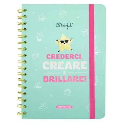 Imagen de Mr. Wonderful Agenda Wonder 2025 Semanal Crear, crear... y brillar! Incluye 8 hojas de pegatinas bloques notas adhesivas