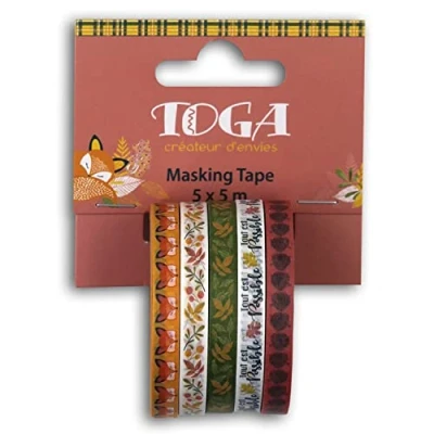 Imagen de DRAEGER PARIS 1886 Fleuri Cintas Masking Tape Bullet Diario Flores, Naranja y Verde, Talla Única, Set de 25 Piezas
