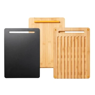 Imagen de Fiskars Estación de corte, Functional Form, 3 piezas, Consta tabla cortar, pan y plástico , Bambú/plástico, 1057550