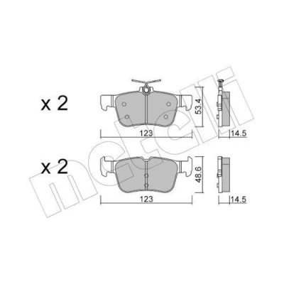 Imagen de METELLI 22 1040 2 Juego de pastillas freno excl. contacto avisador desgaste FORD: Focus Mk4 Hatchback, Mondeo 5 Kombi, Limousine