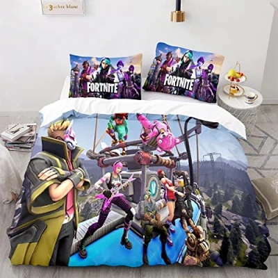 Imagen de AcaimE Poliéster Fundas Nordicas Cama 90 Viene con 2 De Almohada 40X75Cm. Funda Edredón Gaming Gamer Game Player Antiarrugas Sin Hierro 135 X 200 Cm
