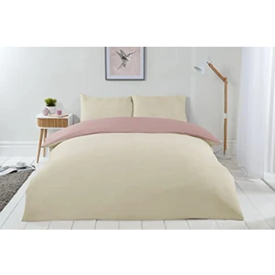 Imagen de Emma Barclay Lyla Juego de edredón Reversible para Cama Individual, Color Crema/Rosa Rubor
