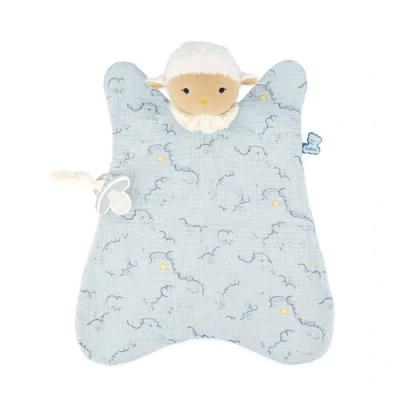 Imagen de KALOO Doux Sommeil Mi Maxi Dudú Oveja Reconfortante Doudou Manta Grande 40 cm para Bebé Algodón y Microterciopelo Azul Desde el Nacimiento, K221002