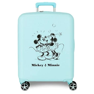 Imagen de Disney Mickey &amp; Minnie Kisses Maleta de cabina Azul 40x55x20 cms Rígida ABS Cierre TSA integrado 38