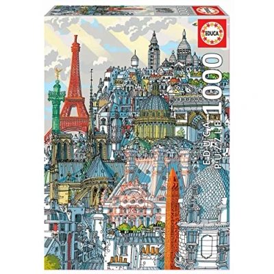 Imagen de Educa Puzzle de 1000 Piezas para Adultos París, Carlo Stanga. Incluye Pegamento Fix Puzzle. A Partir 14 años (19264)