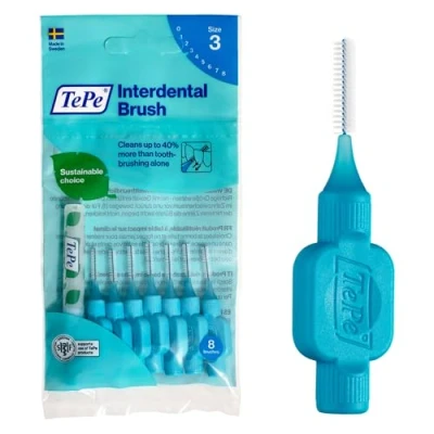 Imagen de TePe Cepillos interdentales Original/Palillos interdentales/Tamaño 3, diámetro 0,6 mm/pack de 8, color azul