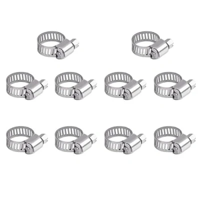 Imagen de Taolele 10 clips de manguera a 16 mm, ajustables acero inoxidable 304, abrazaderas tornillo sin fin