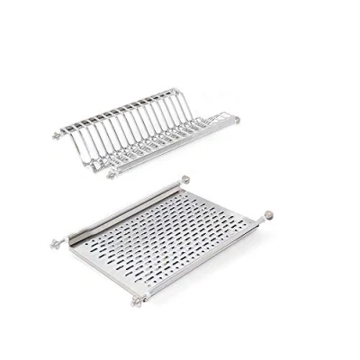 Imagen de EMUCA Escurridor de Platos y Vasos para Muebles Cocina 50 cm ancho, anchura interior módulo 435 470 mm, Acero Inoxidable