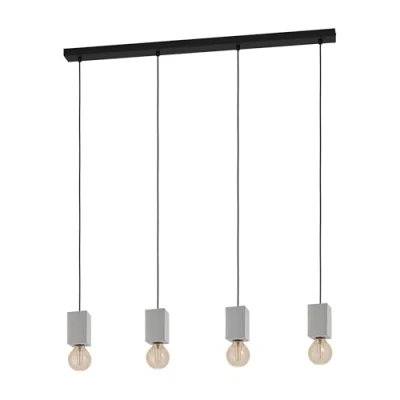 Imagen de Eglo lámpara de suspensión Prestwick 3, iluminación 3 luces, industrial, luz colgante hormigón en gris y metal negro, casquillo E27