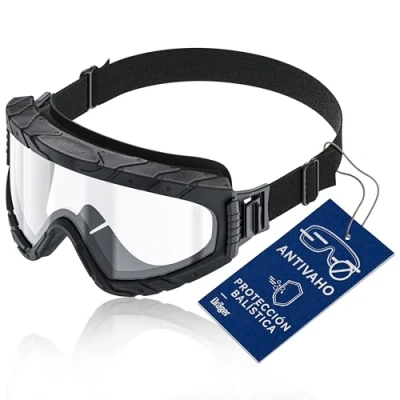 Imagen de Dräger X pect 4800 Gafa de visión completa antipolvo y antivaho, Para usuarios gafas obras, laboratorios, talleres Lente policarbonato resistente a los arañazos las roturas negro