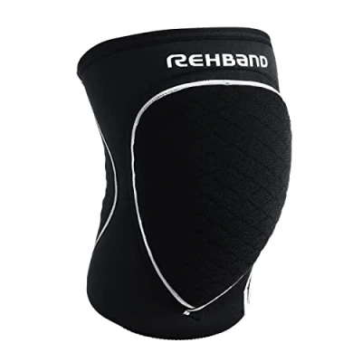 Imagen de Rehband rodilleras para voleibol, balonmano y deportes de interior, neopreno cómodas ajustadas, mujeres hombres, Color:Negro, Talla:L