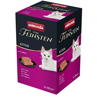Imagen de animonda Vom Feinsten Gatito Comida húmeda para Gatos en Crecimiento el Primer año de Vida, con Cordero, 6 x 100 g