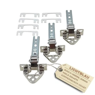 Imagen de Lichtblau Set de bisagras para puerta frigorífico 3 unidades 268698, 00268698, 268699, 00268699 I Apto Bosch y Siemens arriba abajo nevera