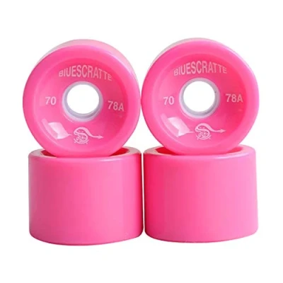 Imagen de Perfeclan 4 unids/Pack 70mm Longboard PU Rueda de Skateboard 78A dureza Ruedas Crucero ABEC 9 rodamientos Cubierta Exterior Rosa