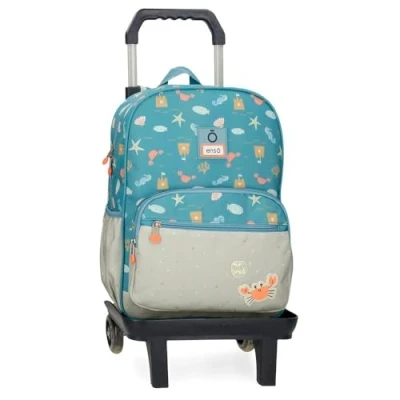 Imagen de Enso Mr Crab Mochila Escolar con Carro Azul 30x38x12 cms Poliéster 13,68L