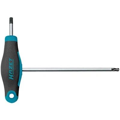 Imagen de Hazet Destornillador Allen 829KKT T10 (Hoja Corta y Larga para inserción Flexible, Perfil Torx, tamaño: T10), Azul Oscuro