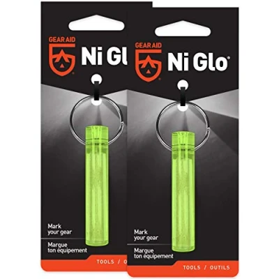 Imagen de Gear Aid Ni Glo Llavero unisex brillante de 2 pulgadas para camping, buceo y pesca nocturna, amarillo,
