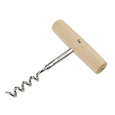 Imagen de Fackelmann Sacacorchos Nature 11 cm, en Forma de T, con Mango Madera Haya Certificación FSC, Parte Funcional Acero, x 8 2 1 ud.