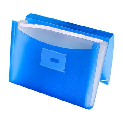 Imagen de Oxford, Carpeta Clasificadora Acordeón A4+, Tapa Plástico Translúcido, 13 Bolsillos, Color Azul