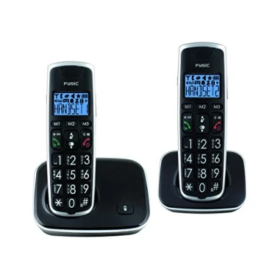 Imagen de Fysic Teléfono gran botón dect, auricular doble FX6020