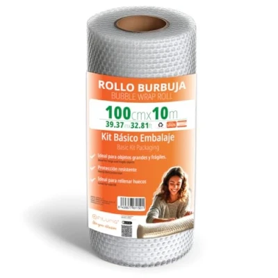 Imagen de Rollo Burbujas Embalaje, Papel de para Embalar, Plástico Mudanzas, Embalajes y Cajas. Medida 100 cm x 10 m longitud Ofituria
