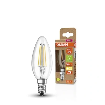 Imagen de OSRAM Lámpara LED SUPERSTAR+ CLASSIC B FIL 40, E14, forma mini vela, 2.9W, 470lm, 2700K, luz blanca cálida, regulable, tecnología filamento LED, optimo consumo de energía, eficiencia energética