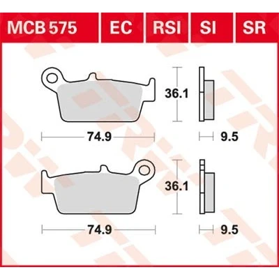 Imagen de TRW Sinter Offroad MCB575SI Juego de pastillas freno