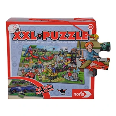Imagen de Noris Big Bobby Car XXL Puzzle con 45 Piezas, 2 diseños 50 Aniversario (tamaño Total: 64 x 44 cm) para niños a Partir de 3 años, Multicolor (606032051)