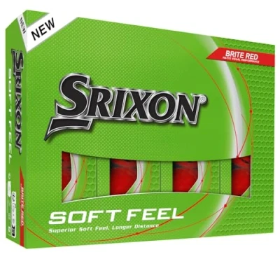 Imagen de Srixon Soft Feel Brite Pelotas de Golf Alta Visibilidad y Tacto Ultra Suave Distancia Larga trayectoria Estable Control spin rápida localización Naranja/Rojo/Verde