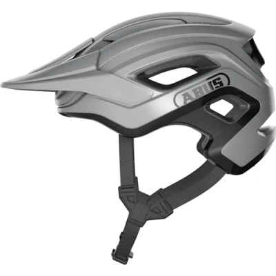 Imagen de ABUS MTB casco Cliffhanger de bicicleta para senderos exigentes con grandes aberturas ventilación y sistema correa TriVider hombres mujeres plata, talla M