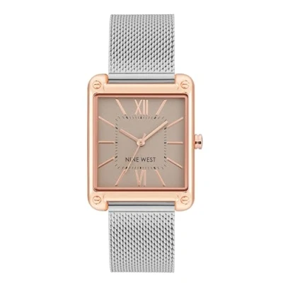 Imagen de Nine West Reloj de Pulsera Malla, Mujer, NW/2091RGSB, Plata/Oro Rosa