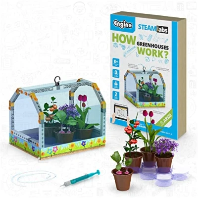 Imagen de Engino Jouets Steam Labs Comment fonctionnent Les serres ?, Kits scientifiques éducatifs pour Enfants, Kit d&#039;expériences et d&#039;activités guidées